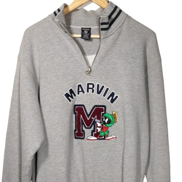 Vintage Warner Brothers Studio Marvin Martian Sweatshirt Earthling Pullover XS - Picture 1 of 3